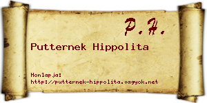 Putternek Hippolita névjegykártya